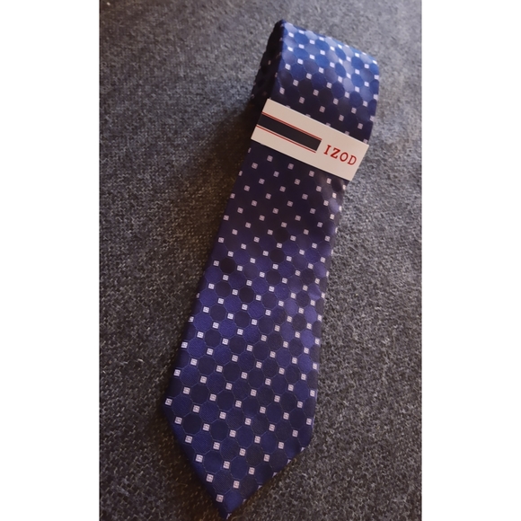 ✨3/$15 IZOD | Blue Patterned Silk Tie - Picture 2 of 2